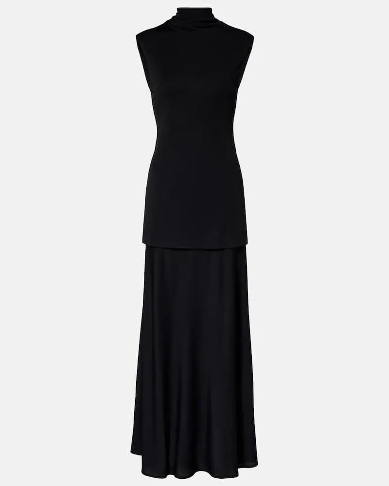 Jil Sander Maxikleid aus Strick Schwarz