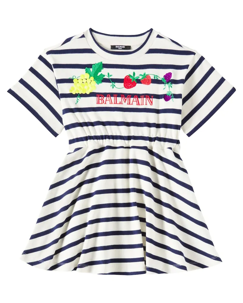 Balmain Kleid aus Baumwoll-Jersey Weiß