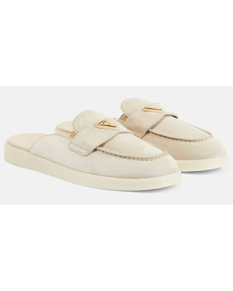 Prada Slippers aus Veloursleder Beige