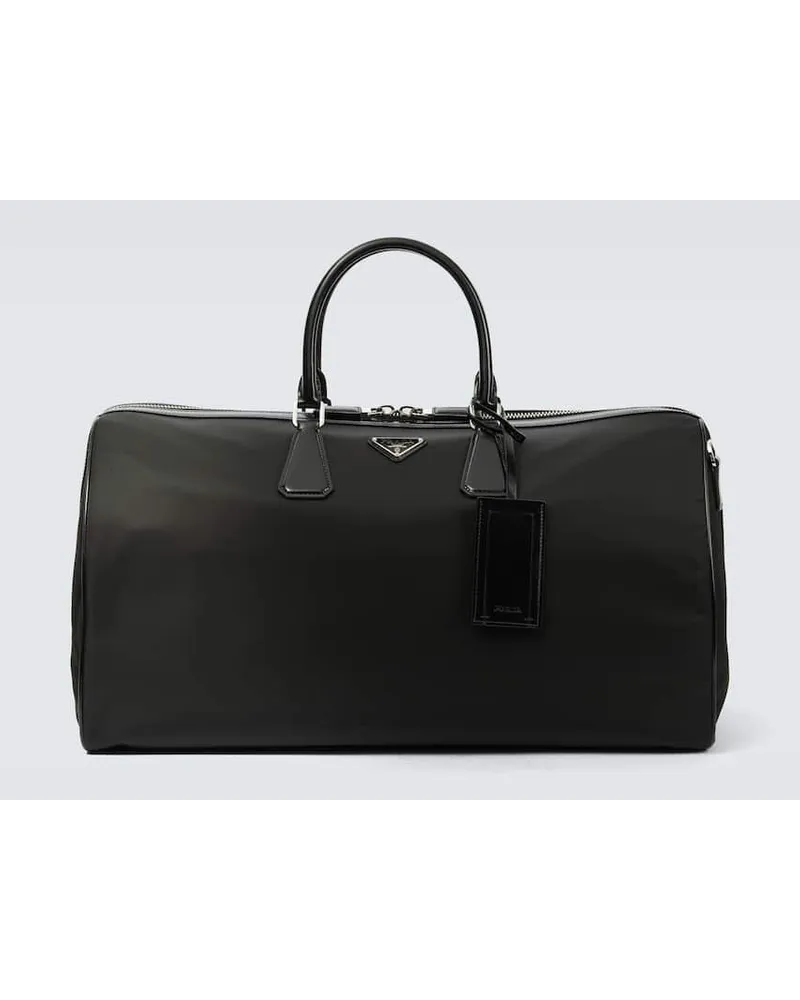 Prada Weekender mit Leder Schwarz