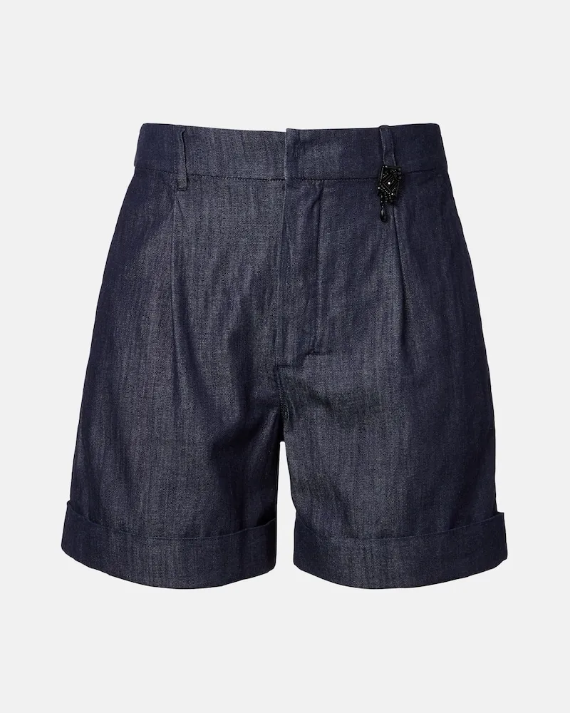 Max Mara Verzierte Shorts aus Denim Blau