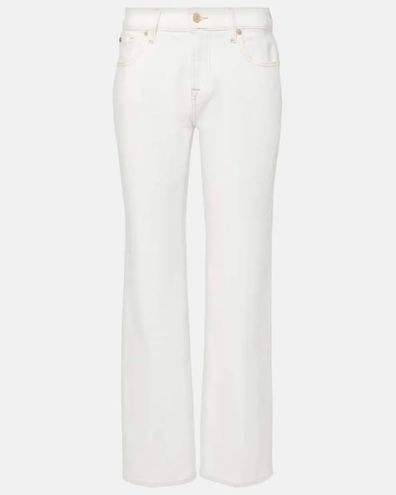 7 for all mankind High-Rise Straight Jeans Weiß