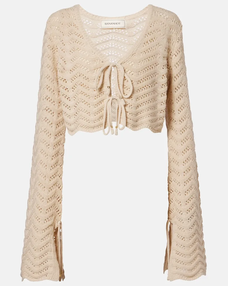 BANANHOT Cropped-Top Miana aus einem Baumwollgemisch Beige
