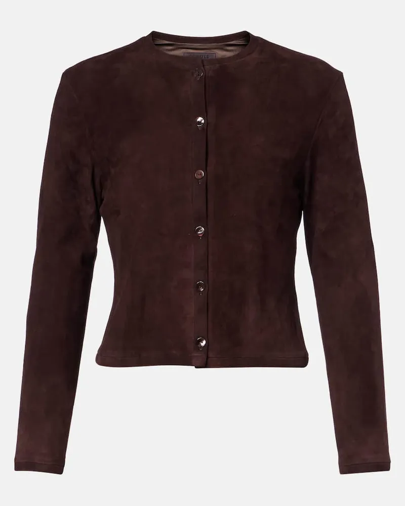 Stouls Cardigan Astrid aus Veloursleder Braun