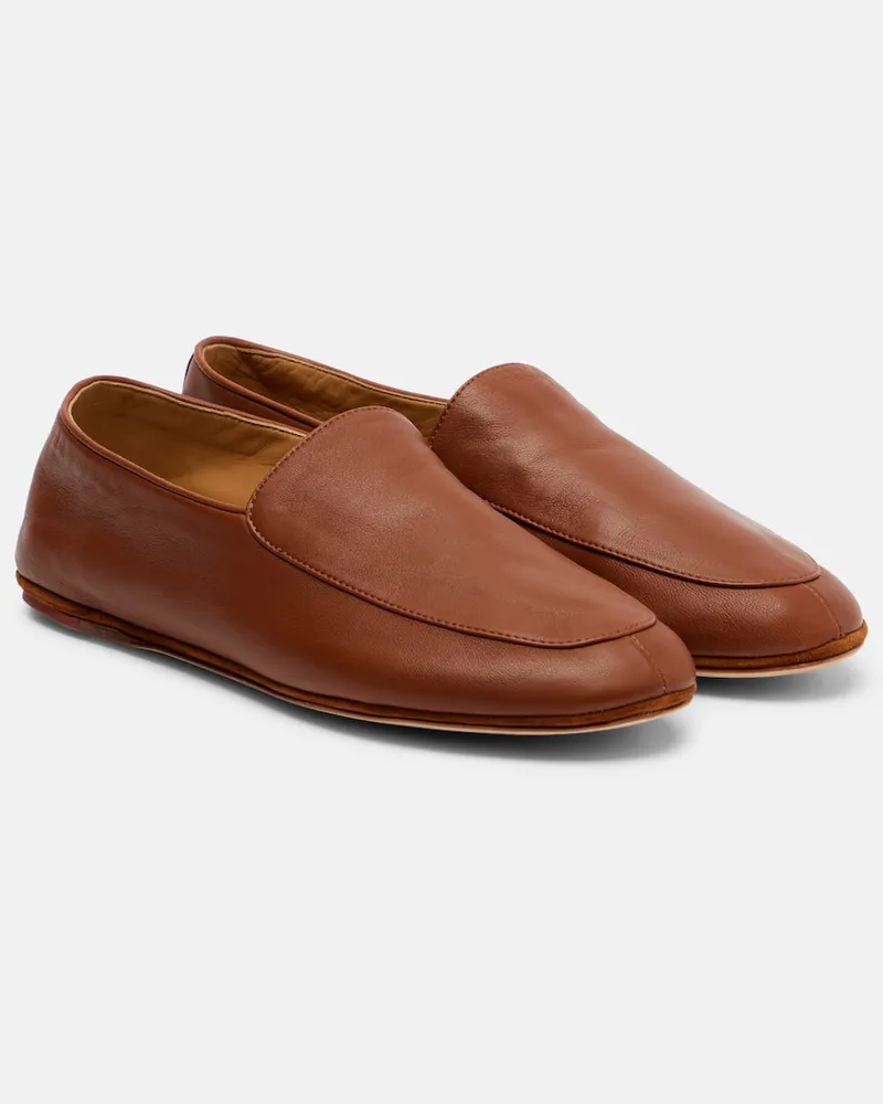 Loro Piana Loafers Anton Walk aus Leder Braun