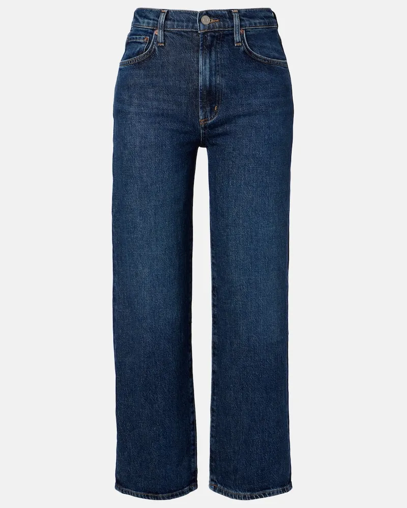 AGOLDE Straight Jeans Harper Crop Blau