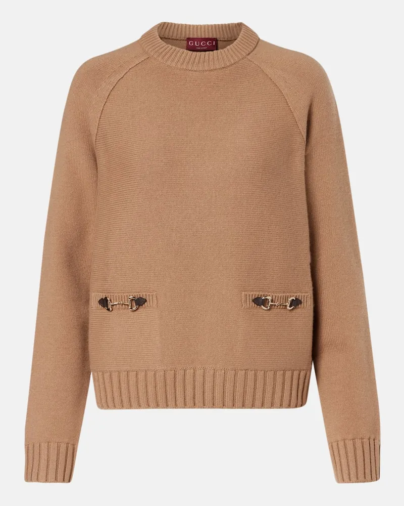 Gucci Pullover aus Wolle und Kaschmir Beige