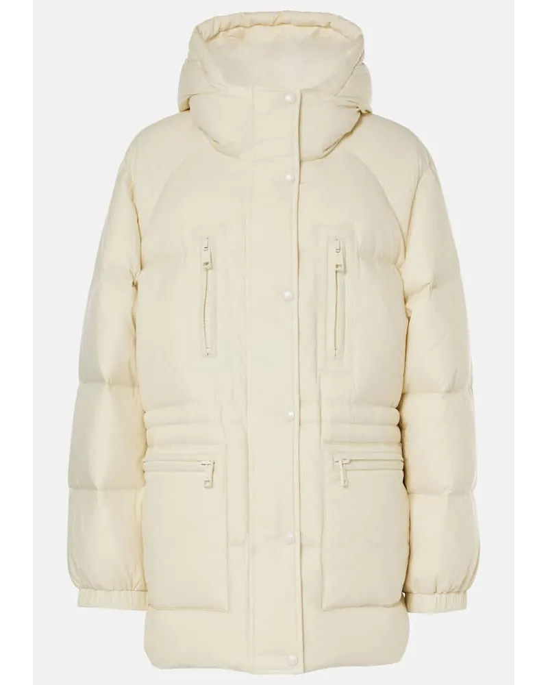 Yves Salomon Daunenjacke mit Shearling Weiss