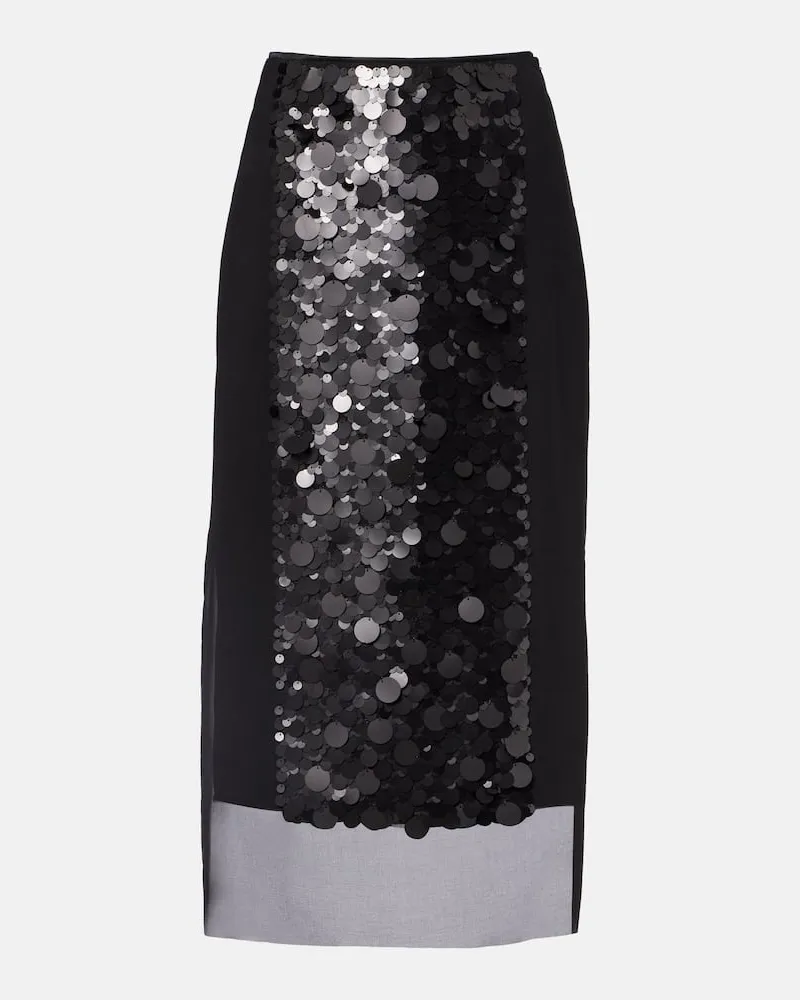 Joseph Midirock Cambo aus Chiffon mit Pailletten Schwarz