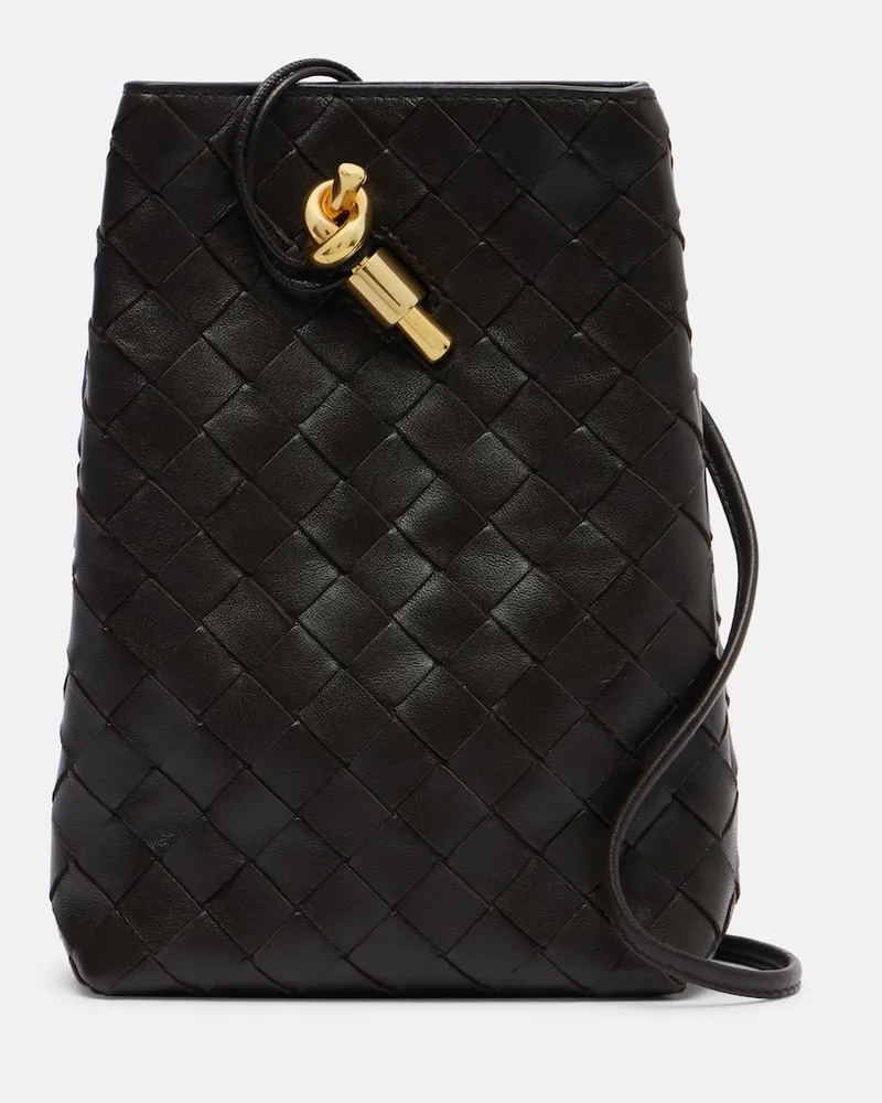 Bottega Veneta Smartphone-Etui Andiamo aus Leder Braun