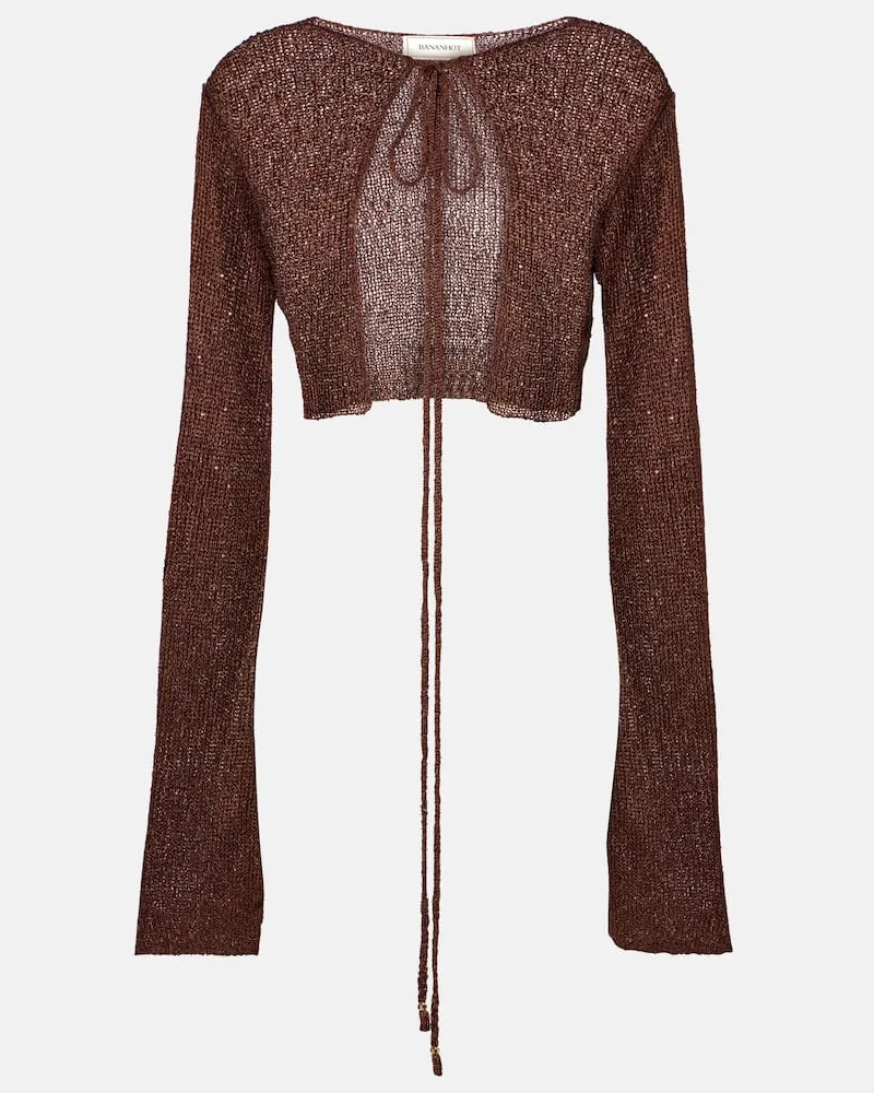 BANANHOT Cardigan Alma mit Pailletten Braun
