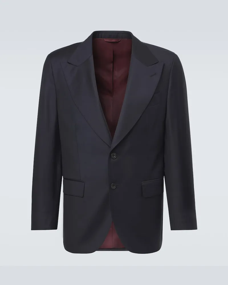 Rubinacci Blazer aus Schurwolle Blau