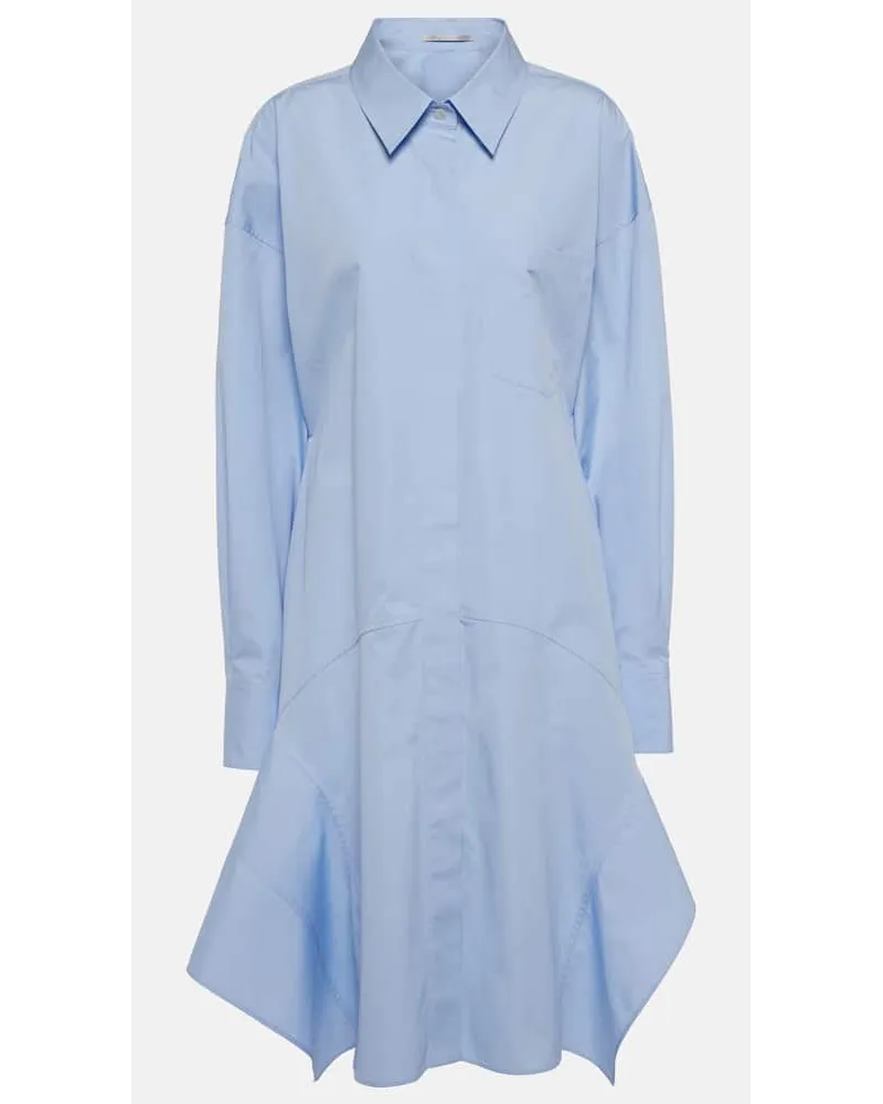Stella McCartney Hemdblusenkleid aus Baumwolle Blau