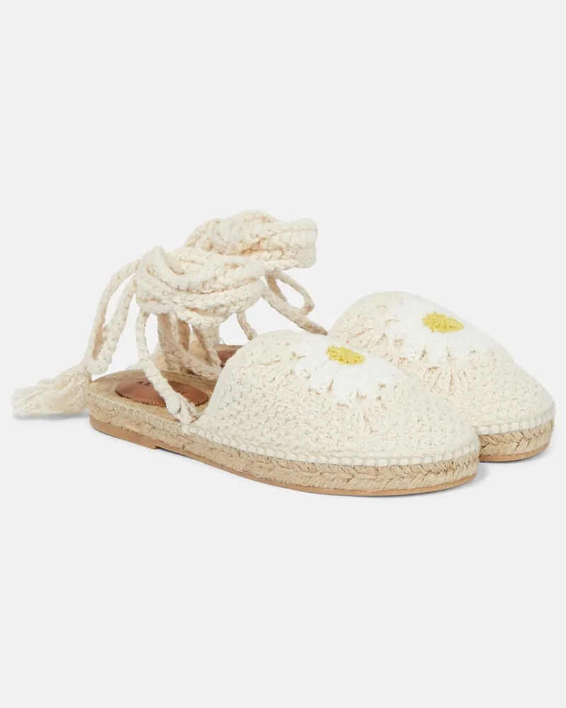 Alanui Espadrilles Daisy aus Häkelstrick Weiß