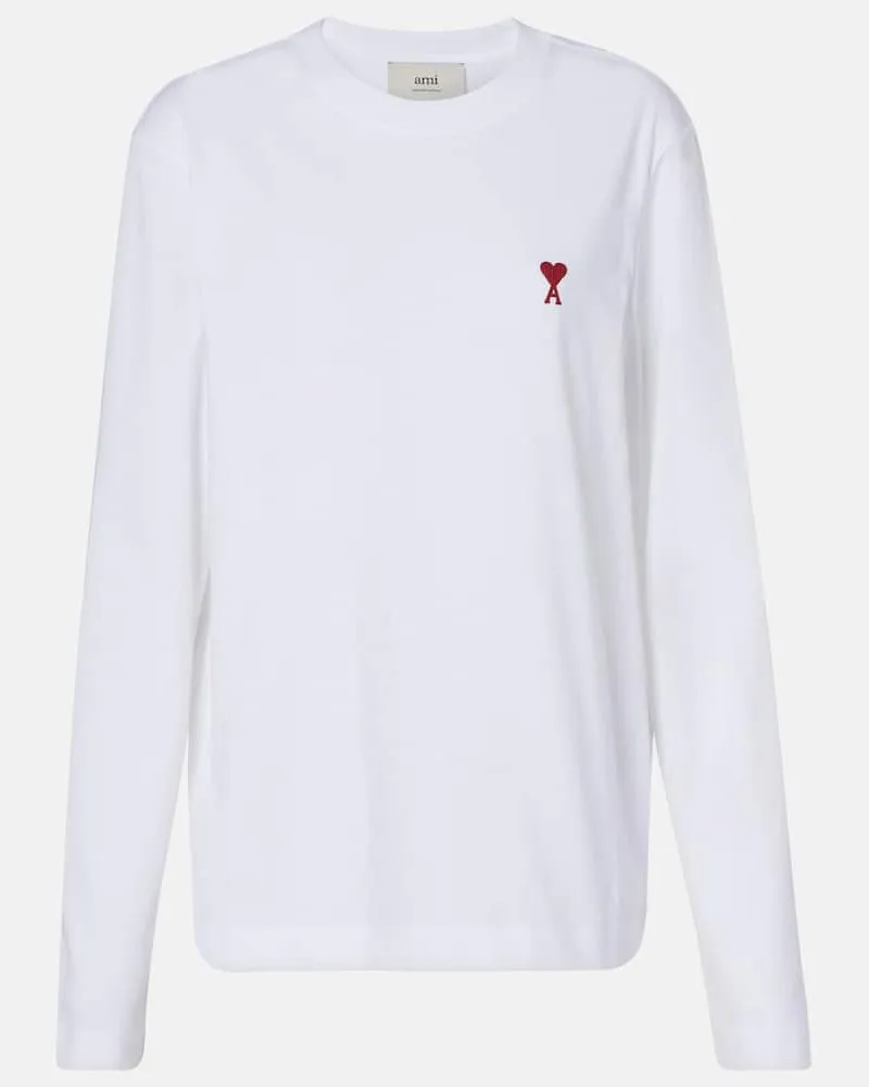 AMI Paris T-Shirt Ami De Cœur aus Baumwoll-Jersey Weiß