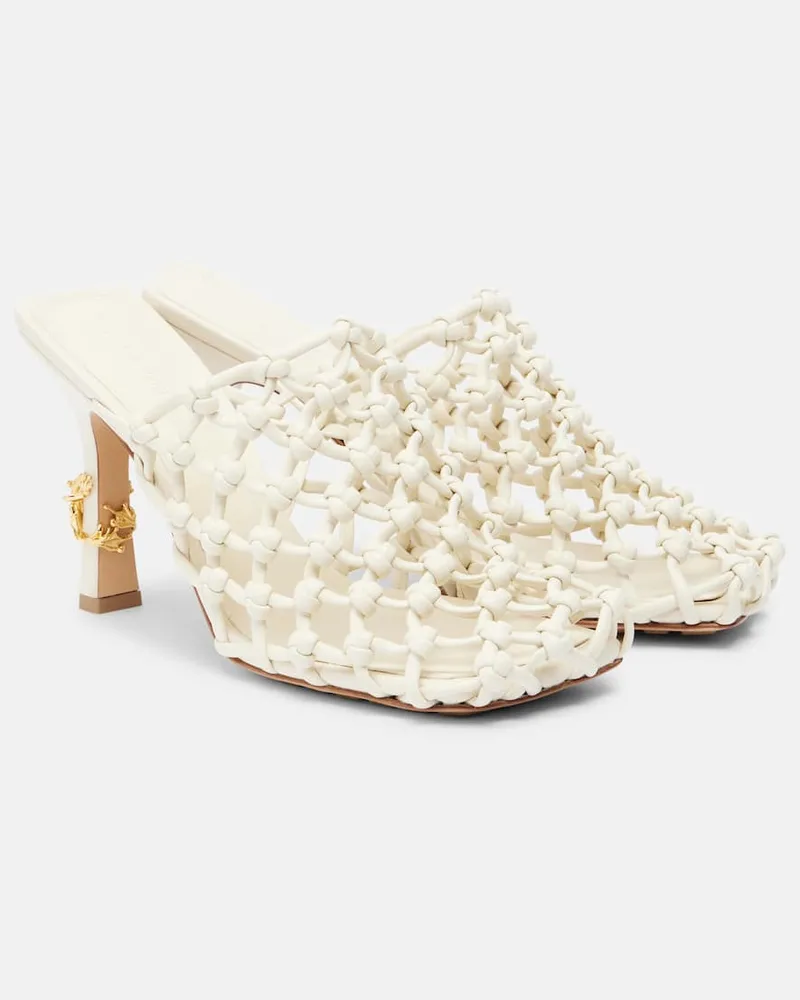 Bottega Veneta Mules Riva 90 aus Leder Weiß