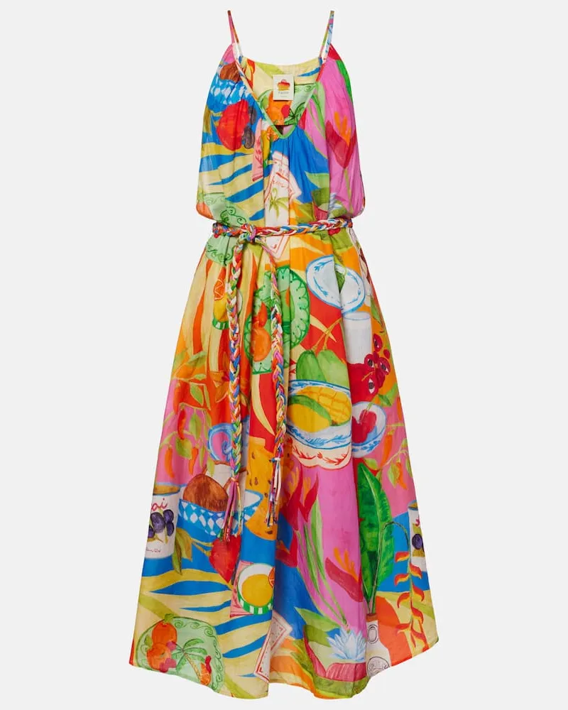 FARM Rio Bedrucktes Midikleid aus Baumwolle Multicolor