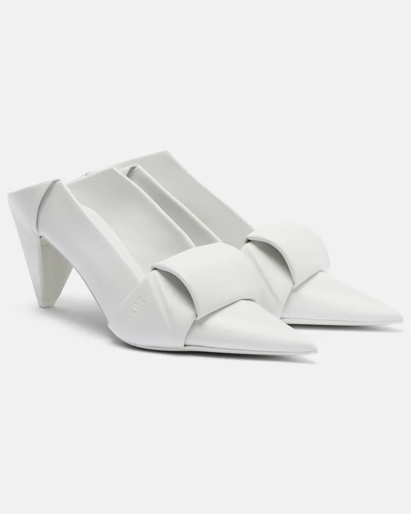 Loewe Mules Origami aus Leder Weiß