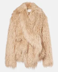 Dries van Noten Mantel aus Faux Fur Beige