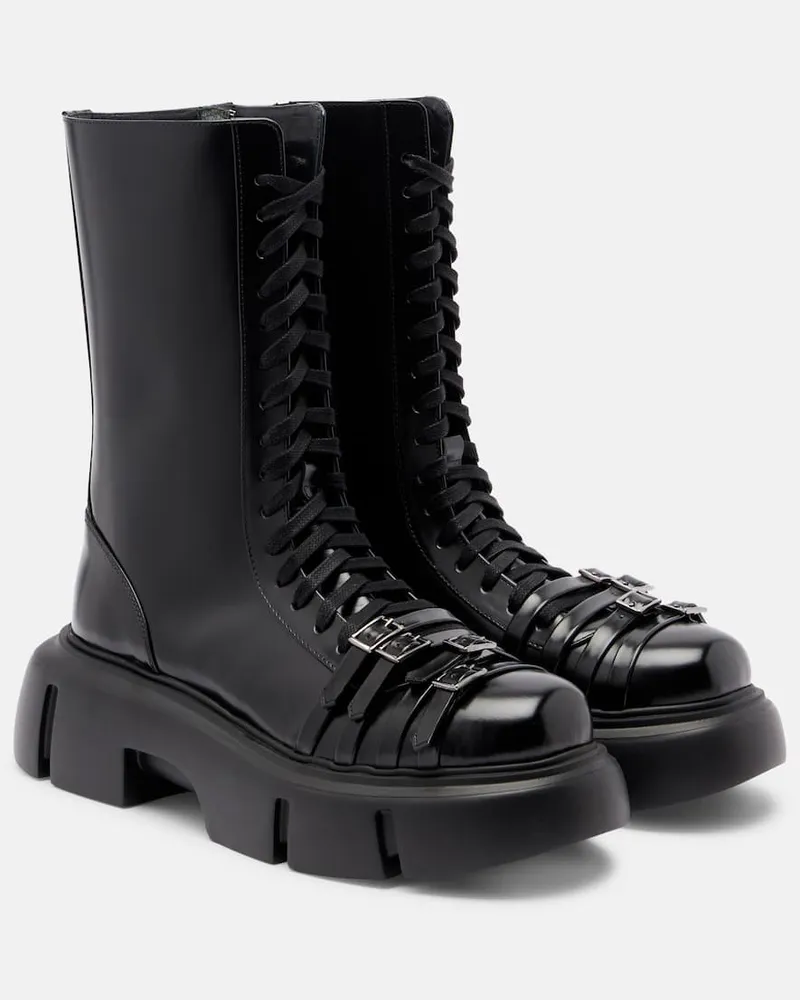 Simone Rocha Plateaustiefel aus Leder Schwarz