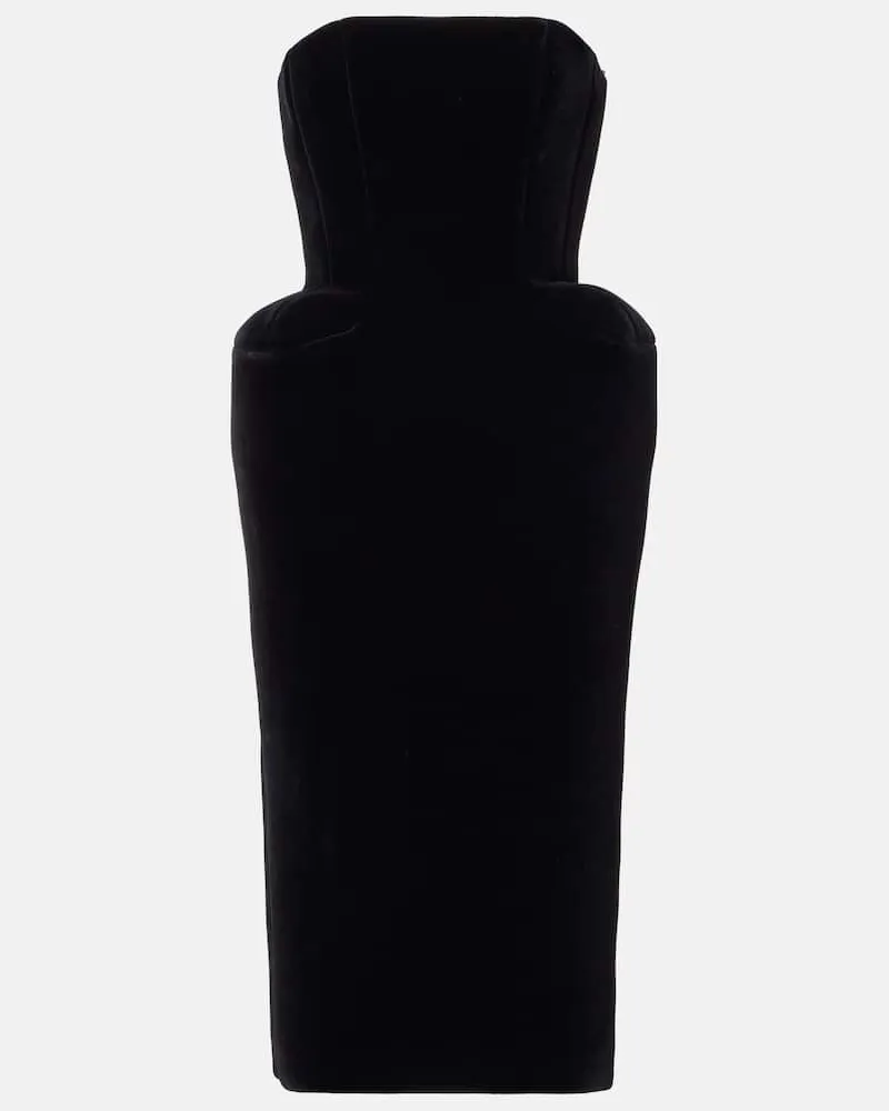 David Koma Bustier-Kleid aus Samt Schwarz