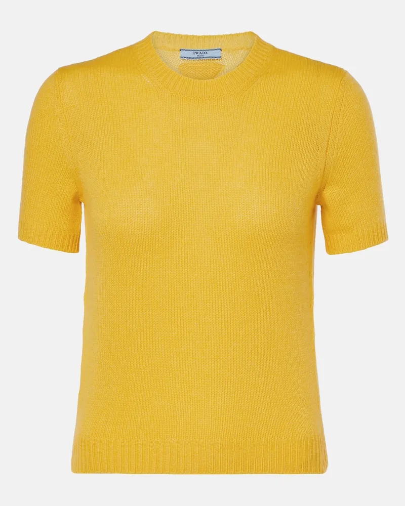 Prada Top aus Kaschmir Gelb
