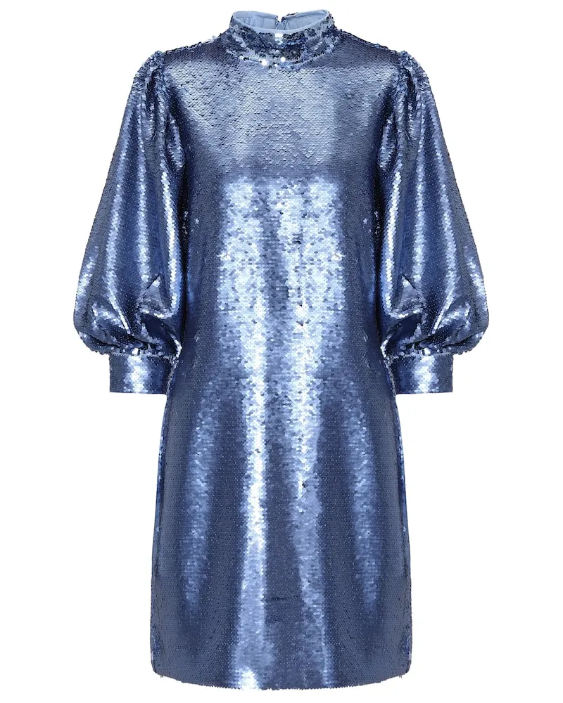 Ganni Minikleid mit Pailletten Blau