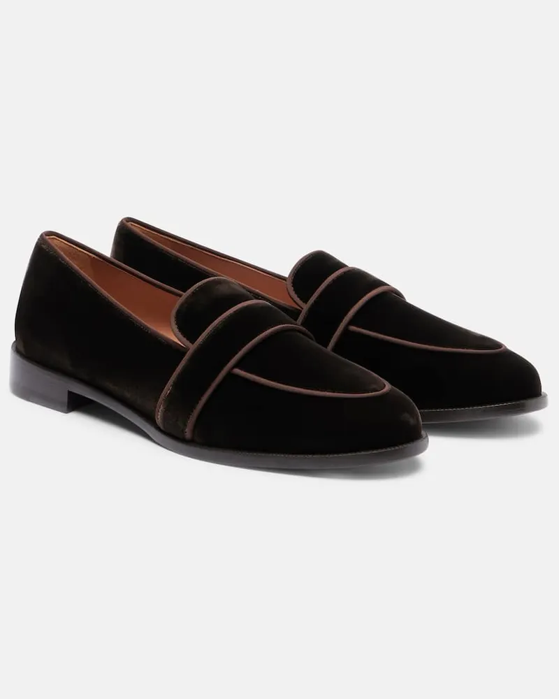 Aquazzura Loafers Martin aus Samt Braun