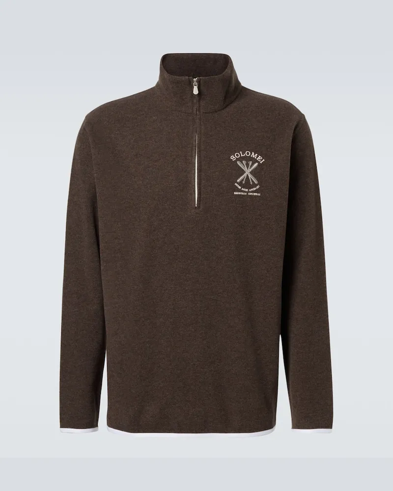Brunello Cucinelli Sweatshirt aus einem Kaschmirgemisch Braun