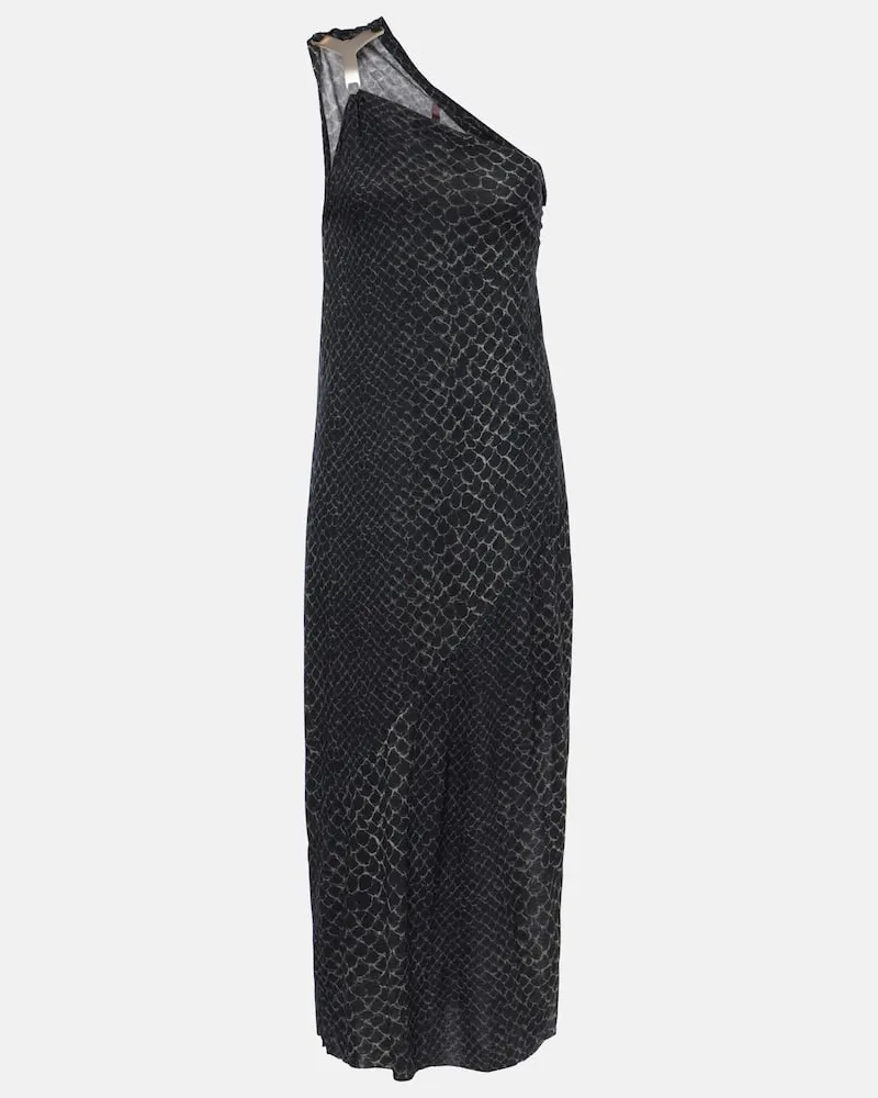 Rick Owens One-Shoulder-Midikleid Hydra Schwarz