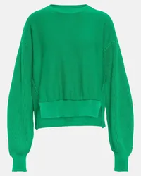 Stella McCartney Cropped-Pullover aus Baumwolle Gruen