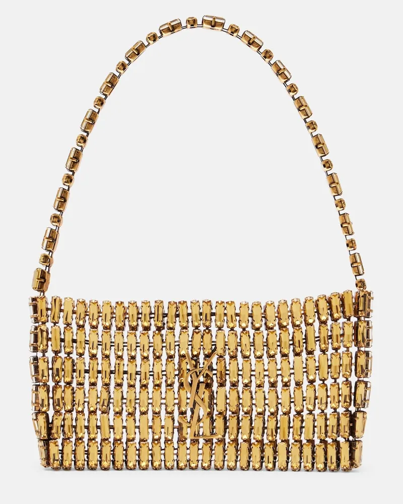 Saint Laurent Verzierte Schultertasche Cassandre Gold