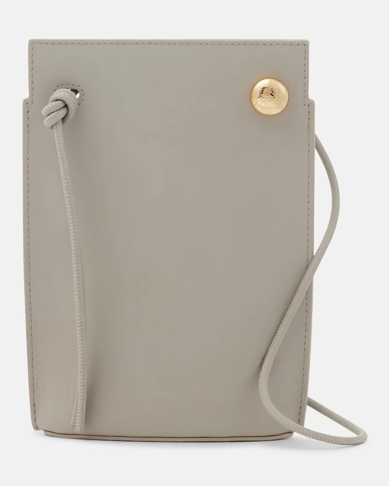 Loewe Etui für iPhone Pebble Dice aus Leder Grau