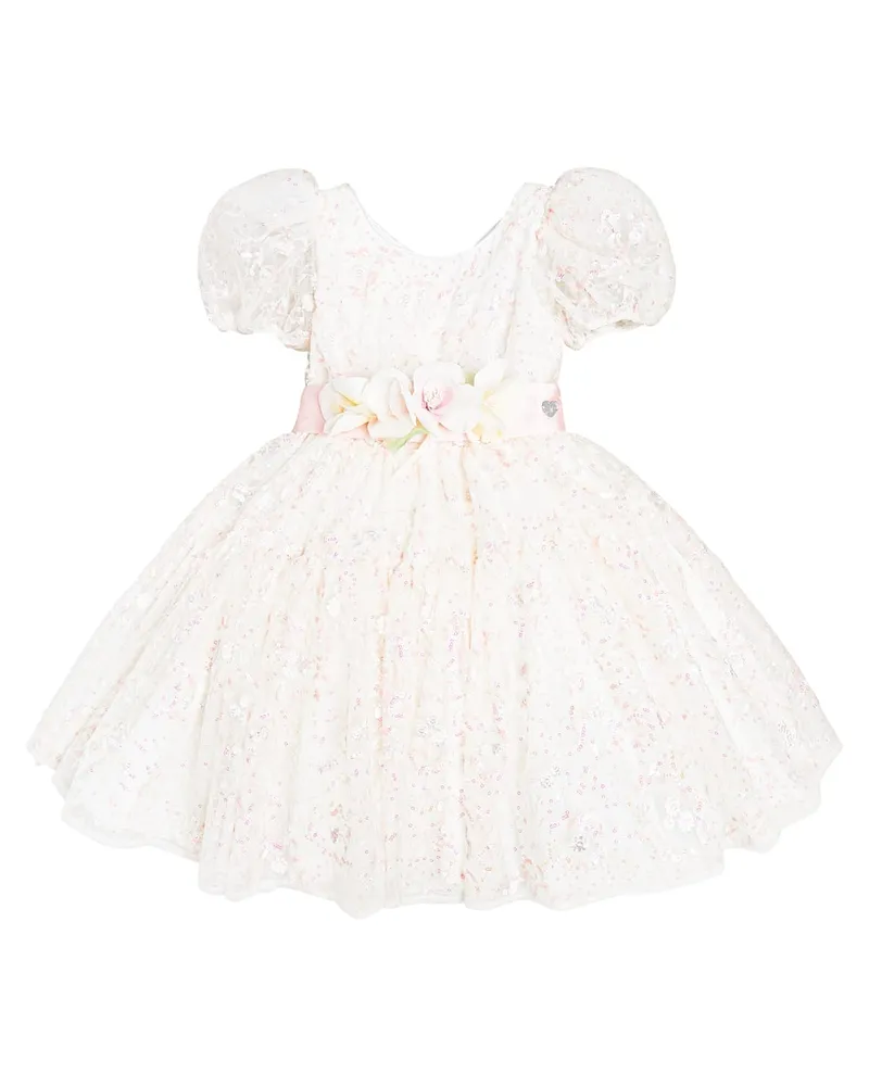 Monnalisa Verziertes Kleid Ludovica aus Tüll Rosa