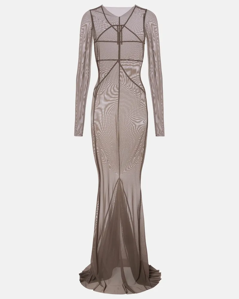 Rick Owens Robe Temple aus Tüll Grau