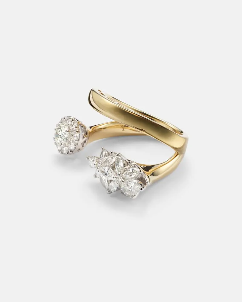 YEPREM Ring Golden Strada aus 18kt Gelb- und Weißgold mit Diamanten Gold