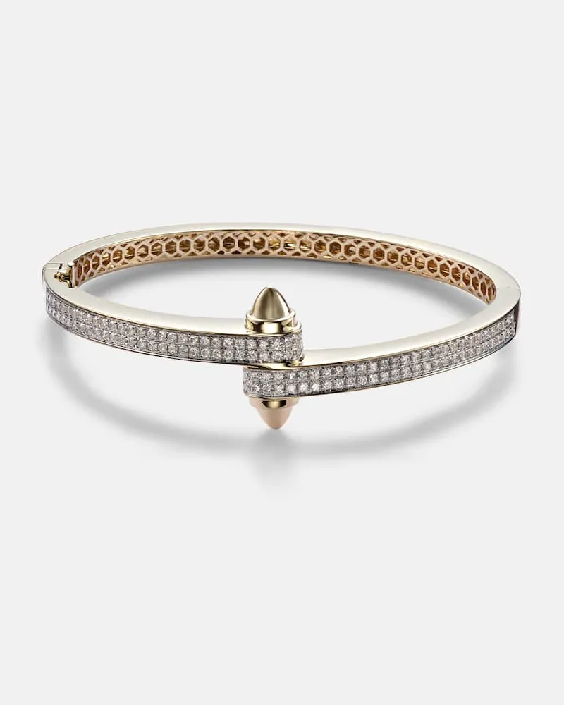 Rainbow K Armreif Storm aus 14kt Gelbgold mit Diamanten Gold