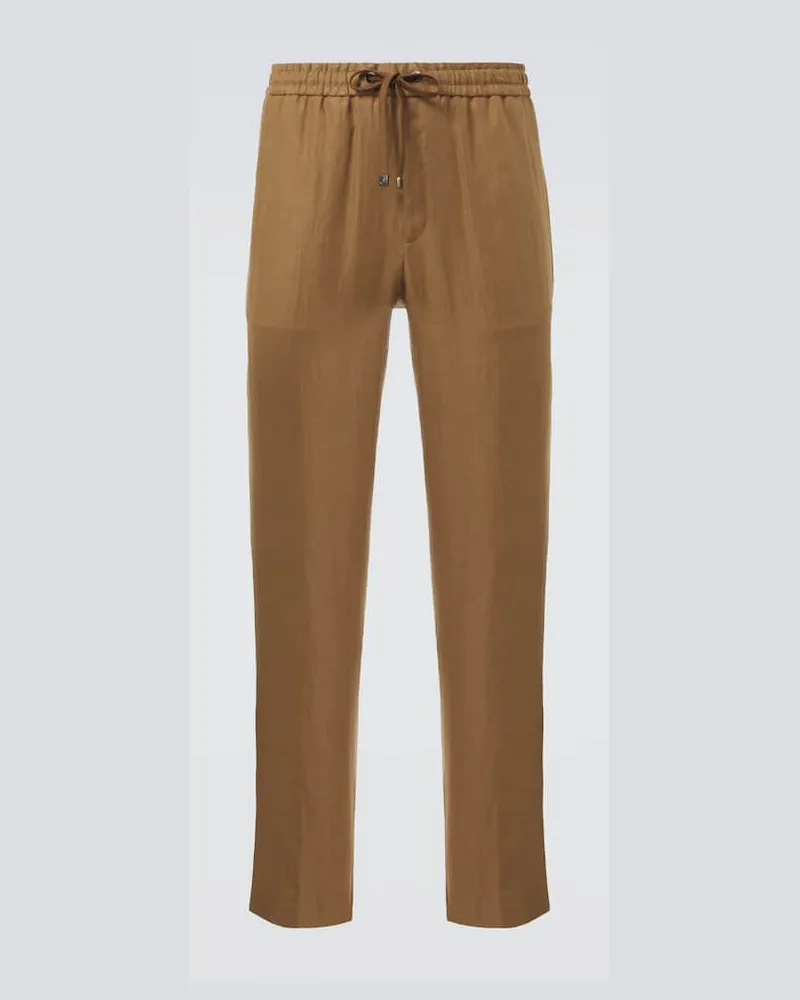 Moncler Hose aus Leinen-Twill Beige