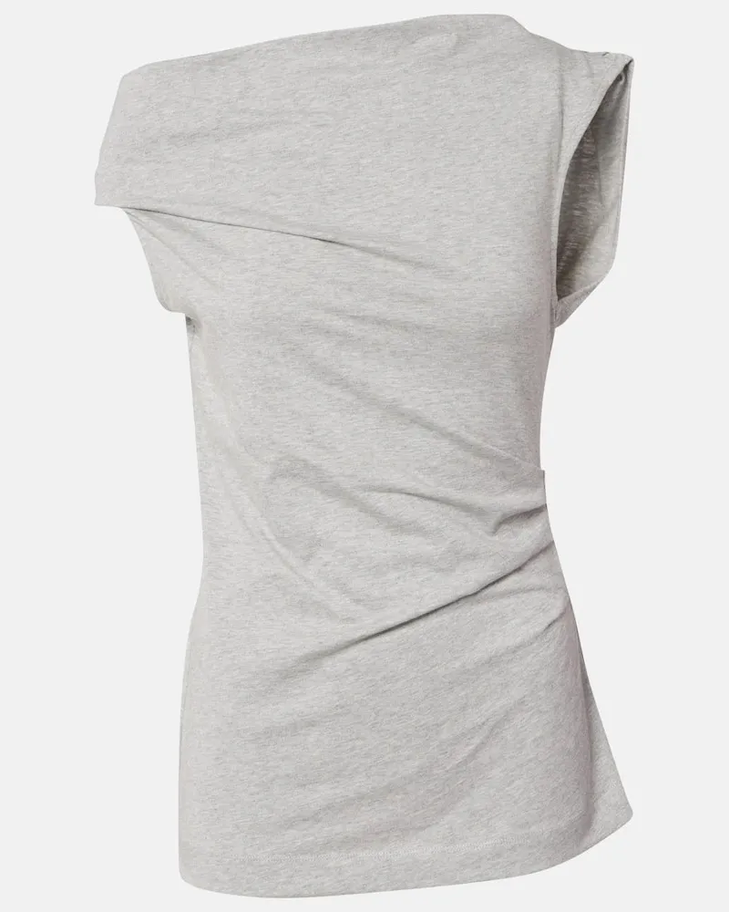 Dries van Noten Top aus Baumwoll-Jersey Grau