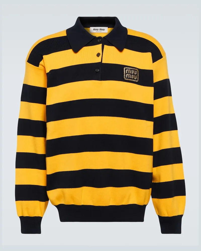 Miu Miu Polopullover aus einem Baumwollgemisch Gelb