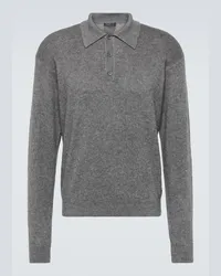 Prada Polopullover aus Kaschmir und Seide Grau