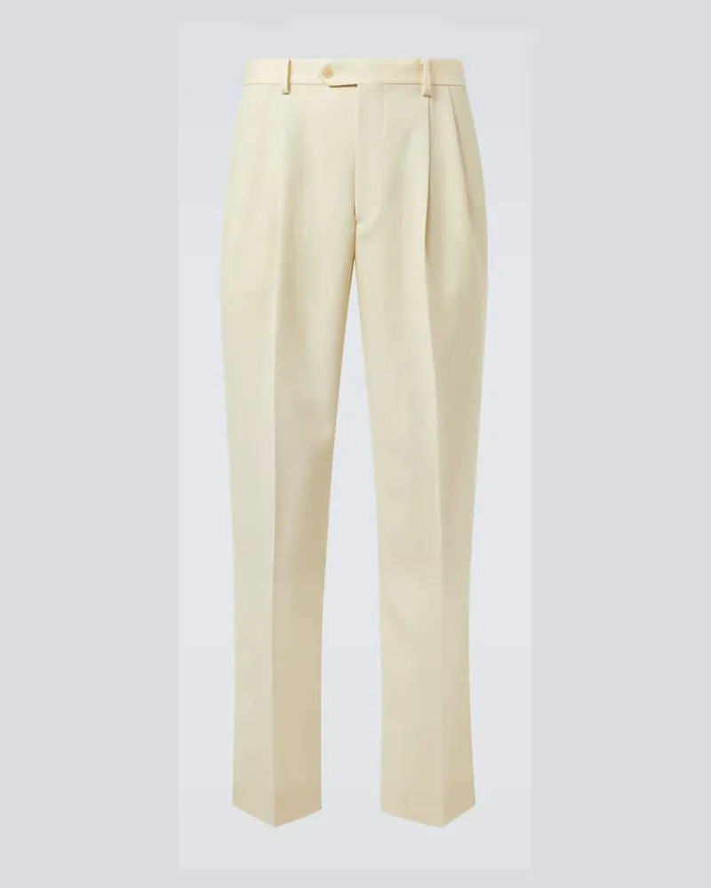 AURALEE Gerade Hose aus Wolle und Mohair Weiß