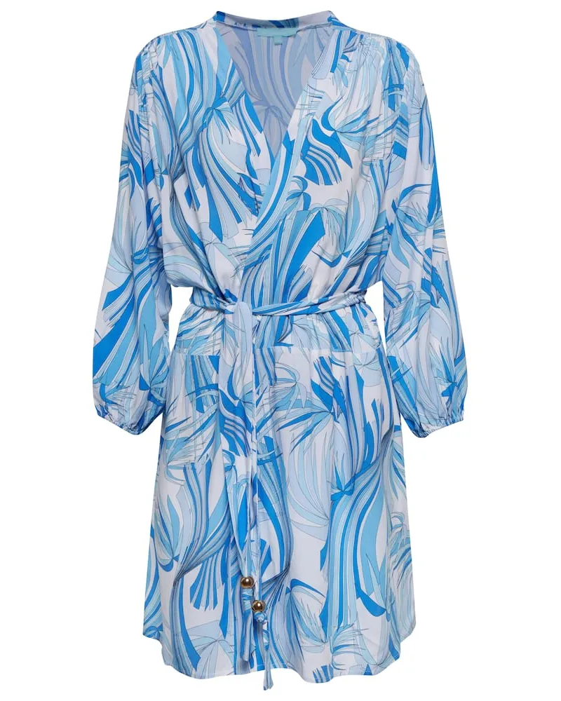 Melissa Odabash Bedrucktes Minikleid Bethany Blau