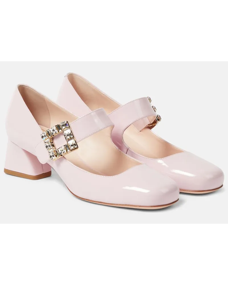 Roger Vivier Pumps Très Vivier Strass Babies 45 aus Lackleder Pink