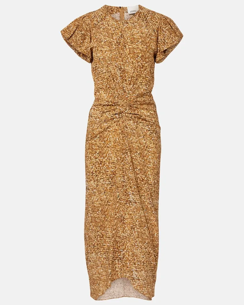 Isabel Marant Midikleid Terena aus einem Seidengemisch Multicolor