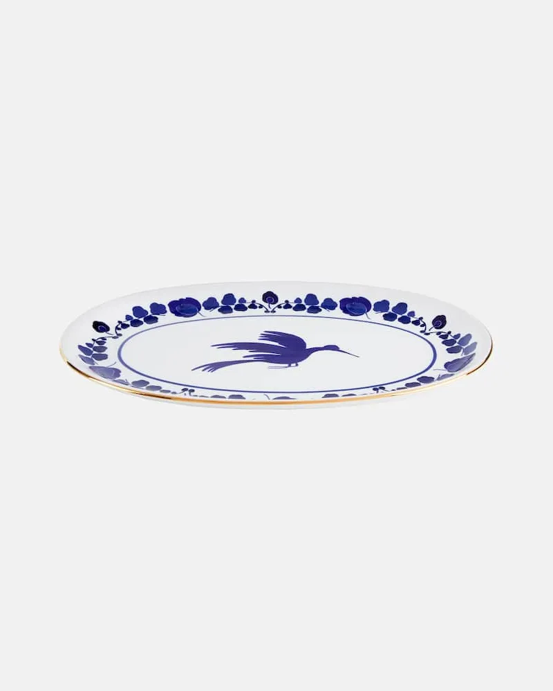 La DoubleJ Servierplatte Wildbird Blu Blau