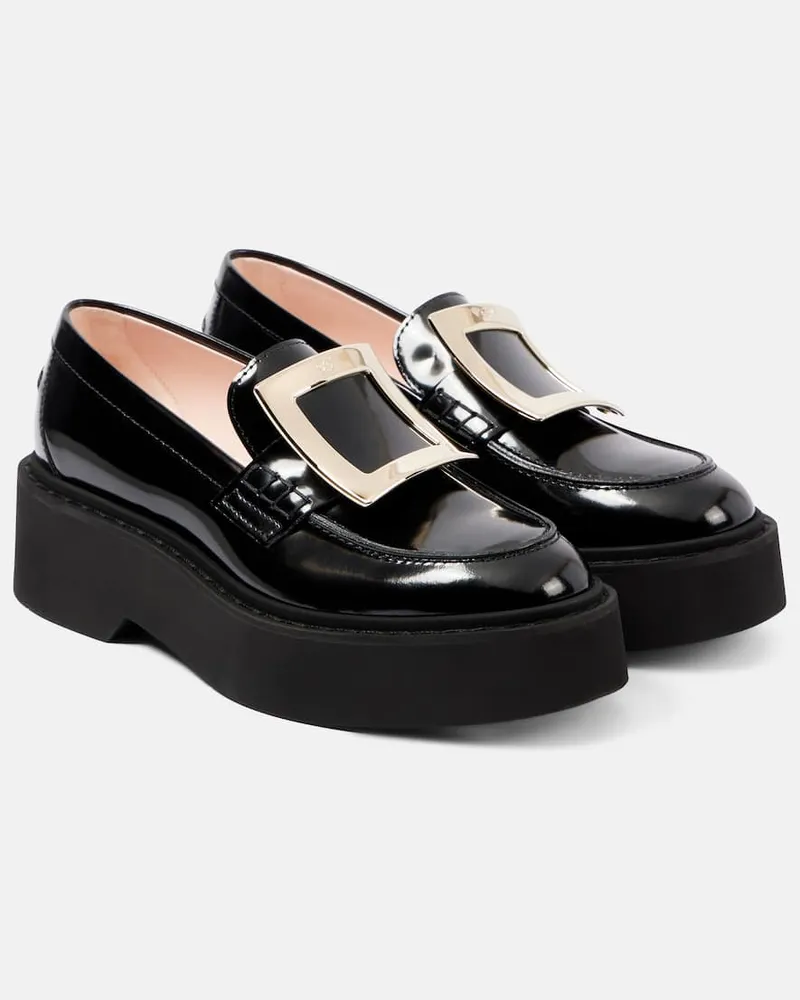 Roger Vivier Plateau-Loafers Viv' Rangers aus Lackleder Schwarz