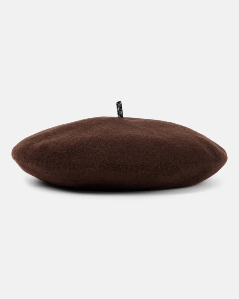 Brunello Cucinelli Barett aus Wolle Braun