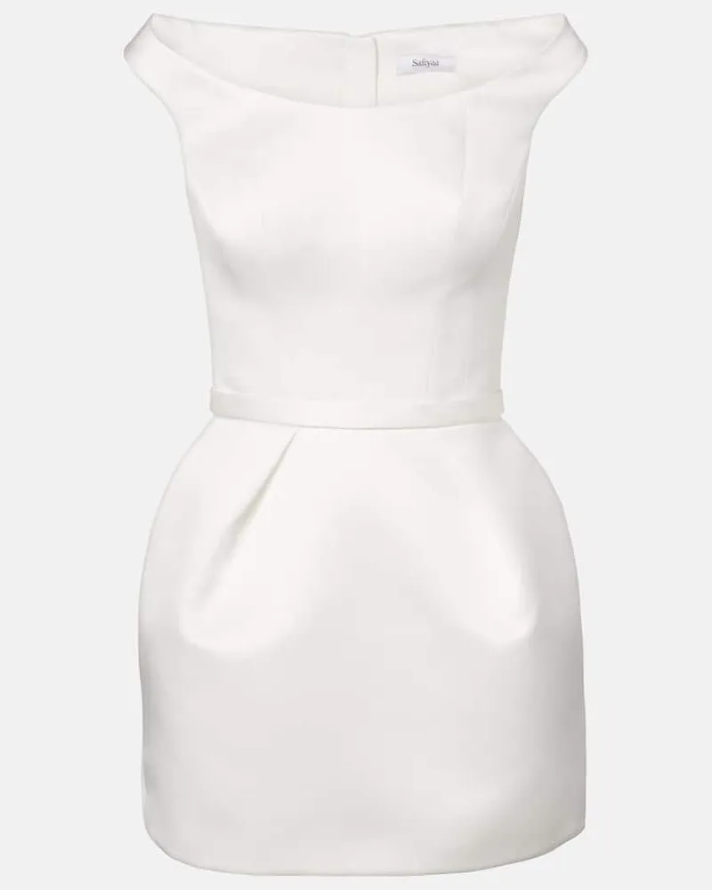 Safiyaa Bridal Off-Shoulder-Minikleid Senka Weiß