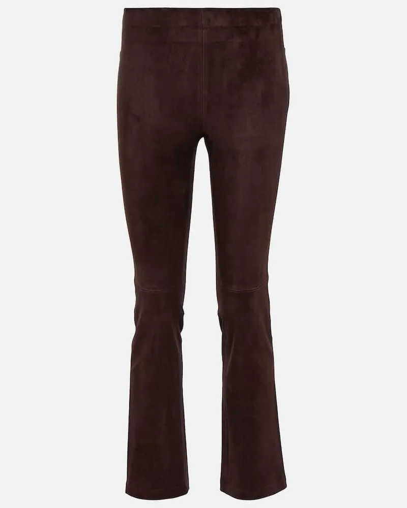 Stouls Mid-Rise Hose JP Twenty aus Veloursleder Braun